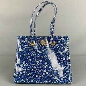 Blue summer flower Roberto Cavalli purse